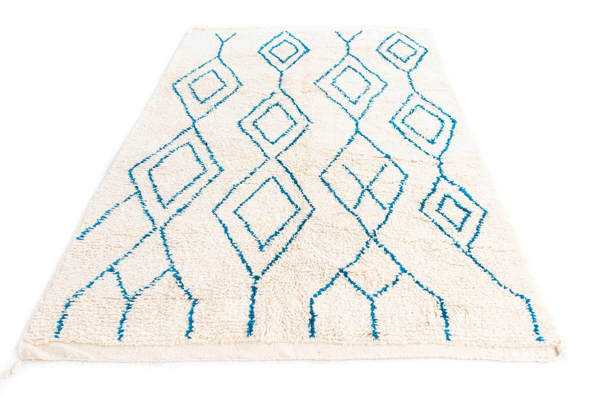 5' 3 x 8' 2 Hand Knotted Moroccan Wool Rug