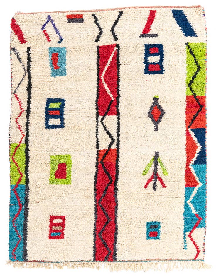 Detail image of 5' x 8' 2 Hand Knotted Moroccan Wool Rug