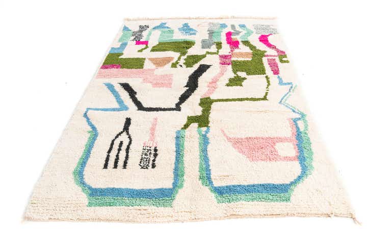 5' 3 x 8' 4 Hand Knotted Moroccan Wool Rug