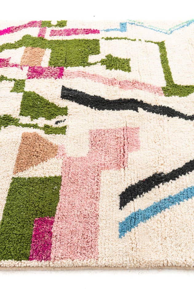 Detail image of 5' 3 x 8' 4 Hand Knotted Moroccan Wool Rug