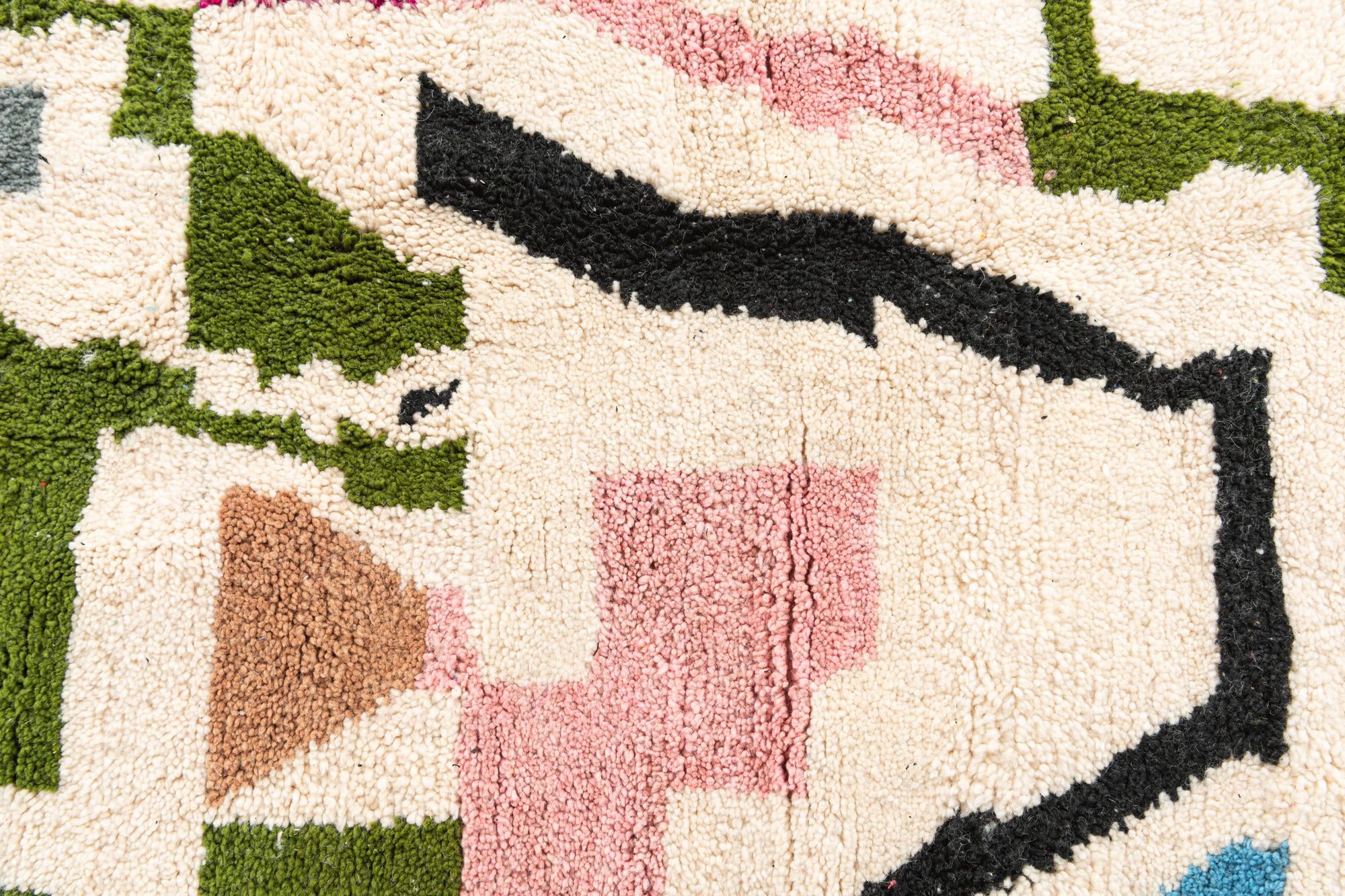 5' 3 x 8' 4 Hand Knotted Moroccan Wool Rug