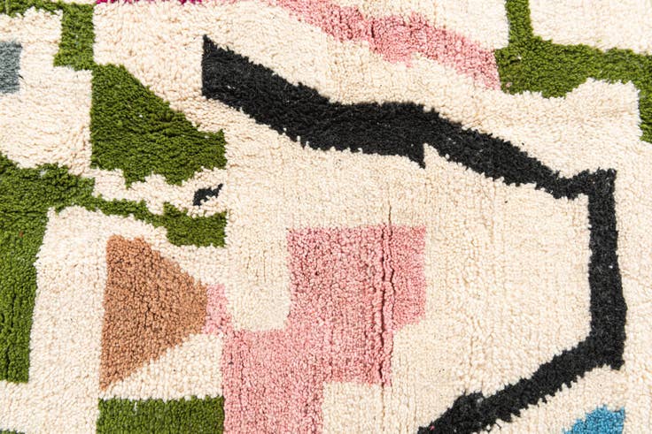Detail image of 5' 3 x 8' 4 Hand Knotted Moroccan Wool Rug