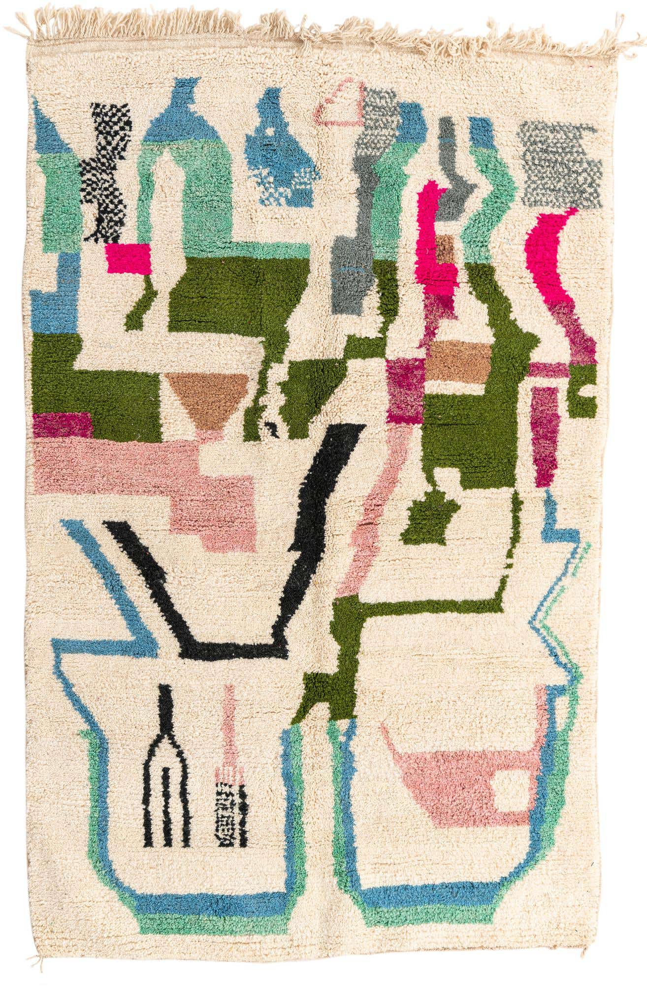 5' 3 x 8' 4 Hand Knotted Moroccan Wool Rug