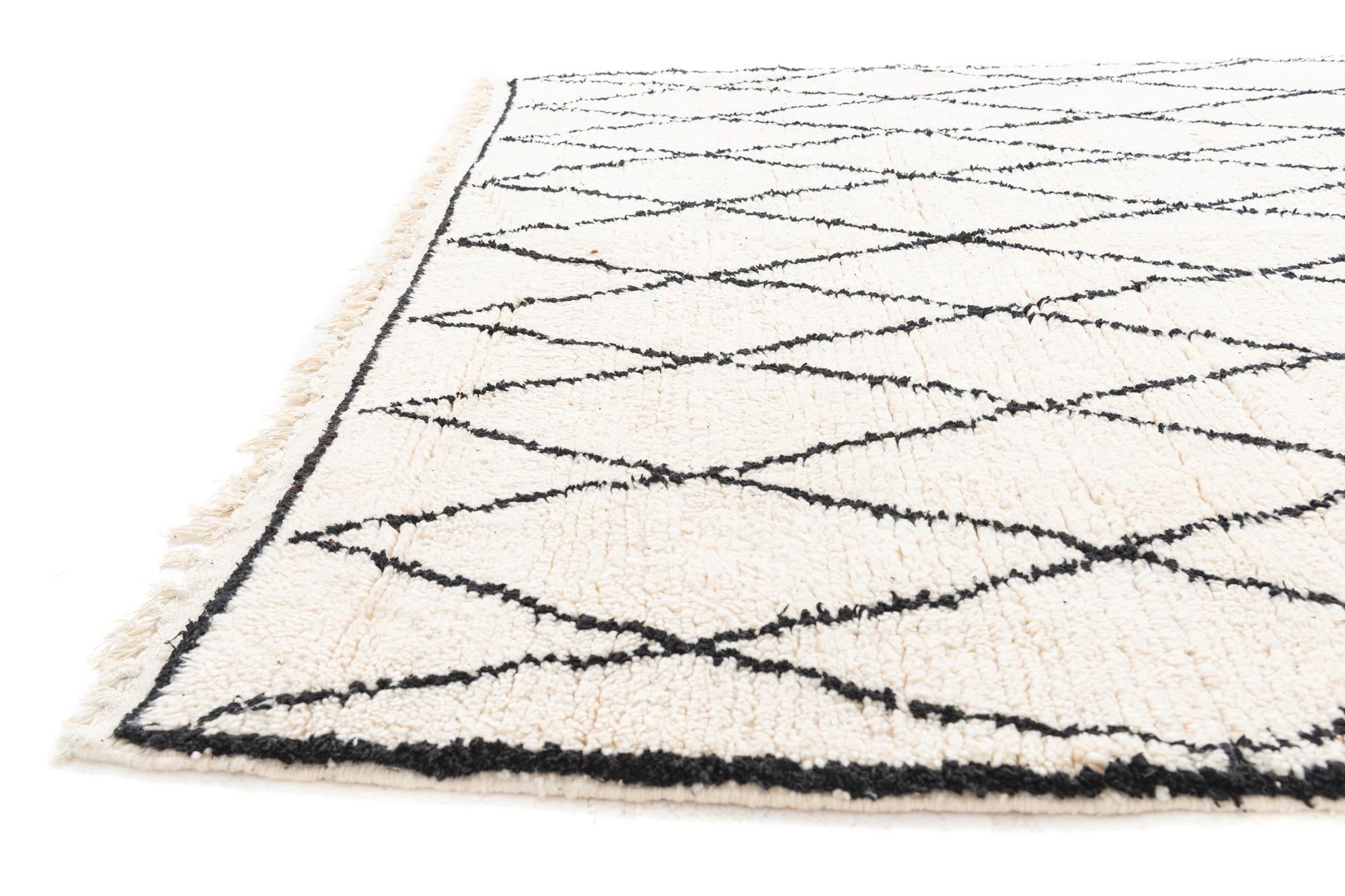 6' 5 x 9' 5 Hand Knotted Moroccan Wool Rug