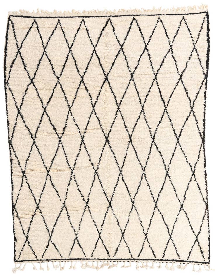 Detail image of 6' 5 x 9' 5 Hand Knotted Moroccan Wool Rug
