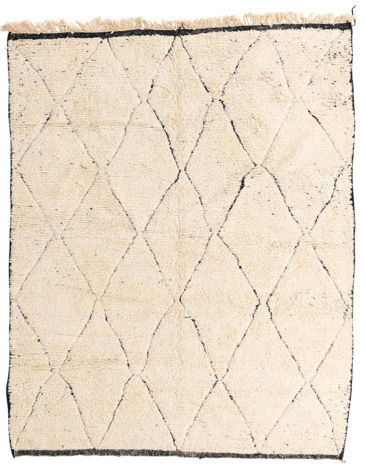 Detail image of 6' 8 x 9' 5 Hand Knotted Moroccan Wool Rug