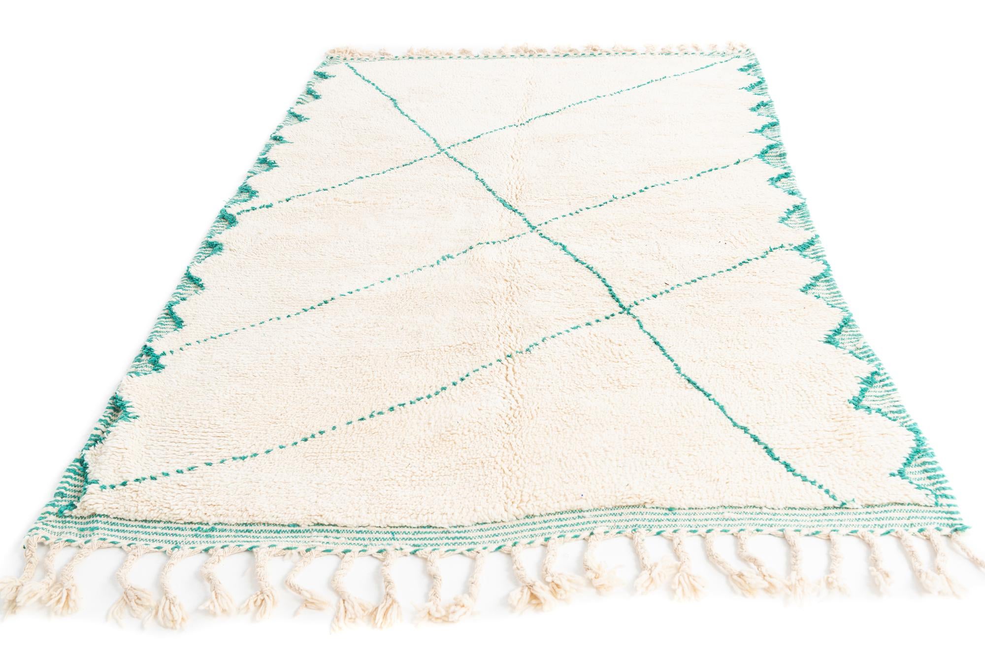 5' 3 x 8' 7 Hand Knotted Moroccan Wool Rug