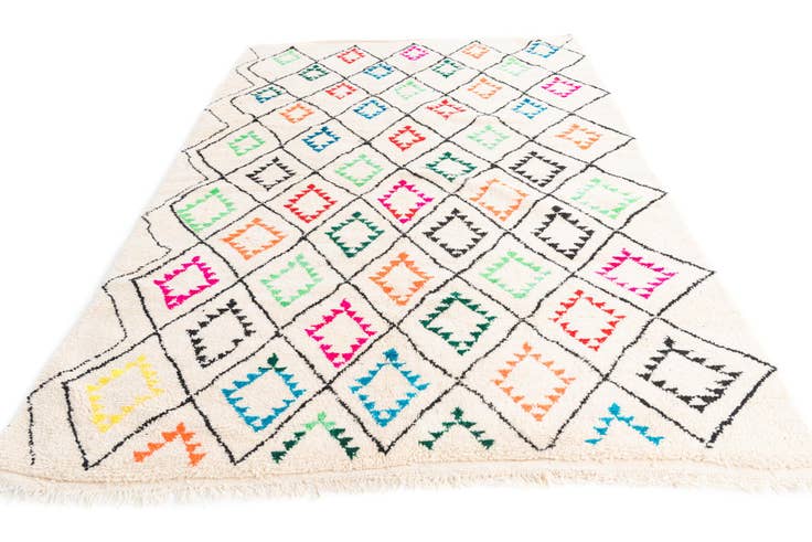 Detail image of 6' 5 x 9' 4 Hand Knotted Moroccan Wool Rug