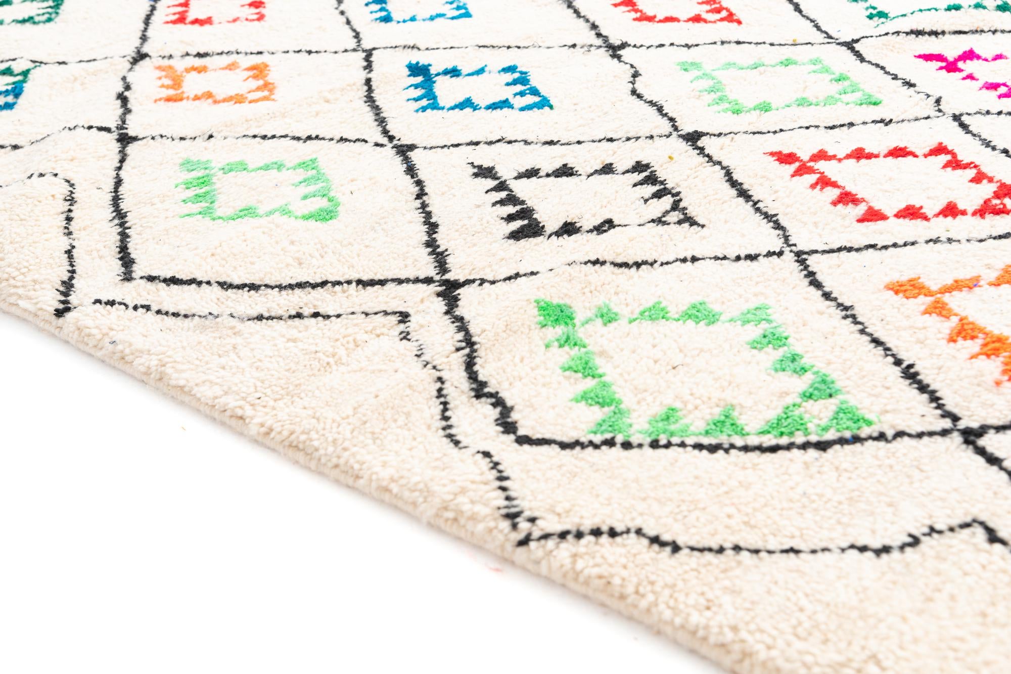 6' 5 x 9' 4 Hand Knotted Moroccan Wool Rug