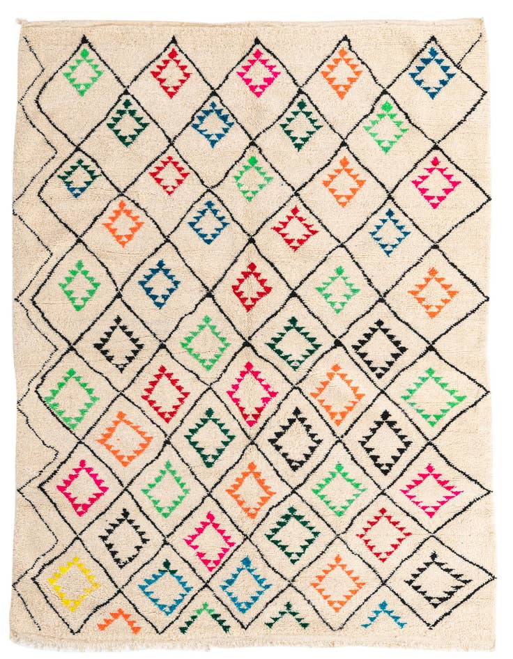Detail image of 6' 5 x 9' 4 Hand Knotted Moroccan Wool Rug