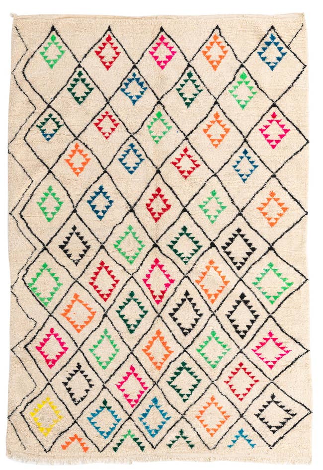 Detail image of 6' 5 x 9' 4 Hand Knotted Moroccan Wool Rug
