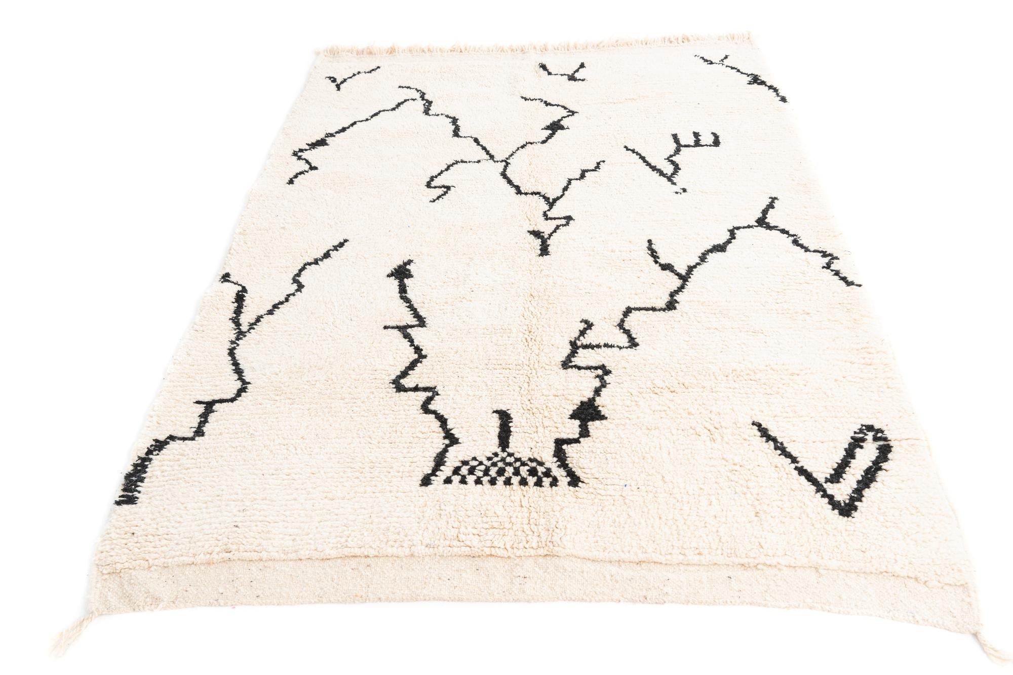 5' x 7' Hand Knotted Moroccan Wool Rug