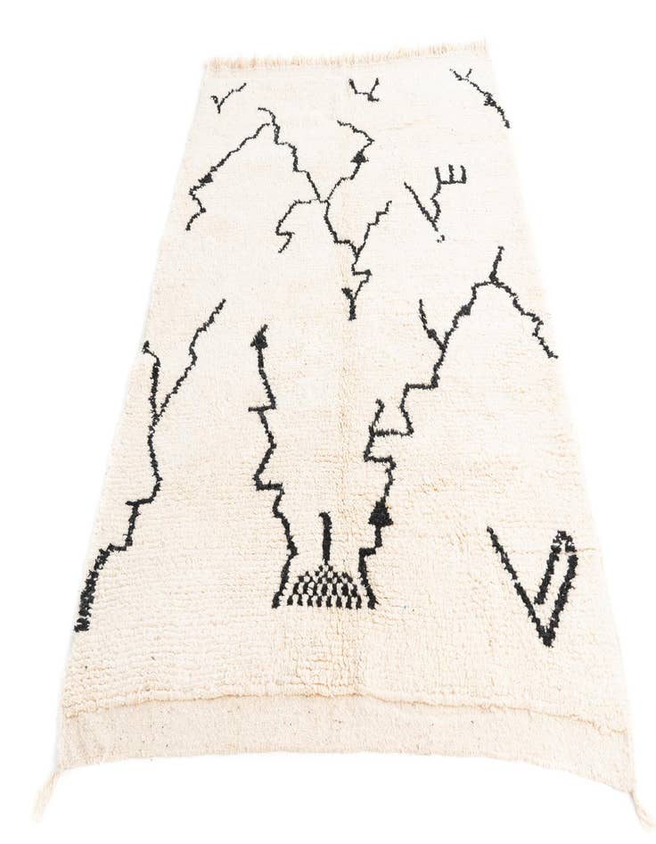 Detail image of 5' x 7'  Hand Knotted Moroccan Wool Rug