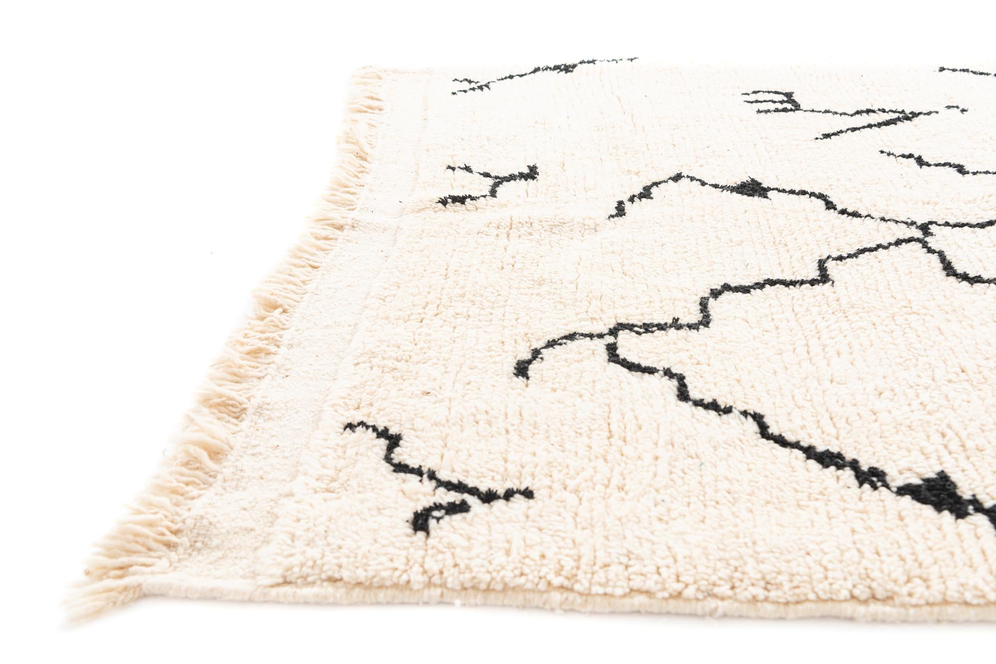 5' x 7' Hand Knotted Moroccan Wool Rug
