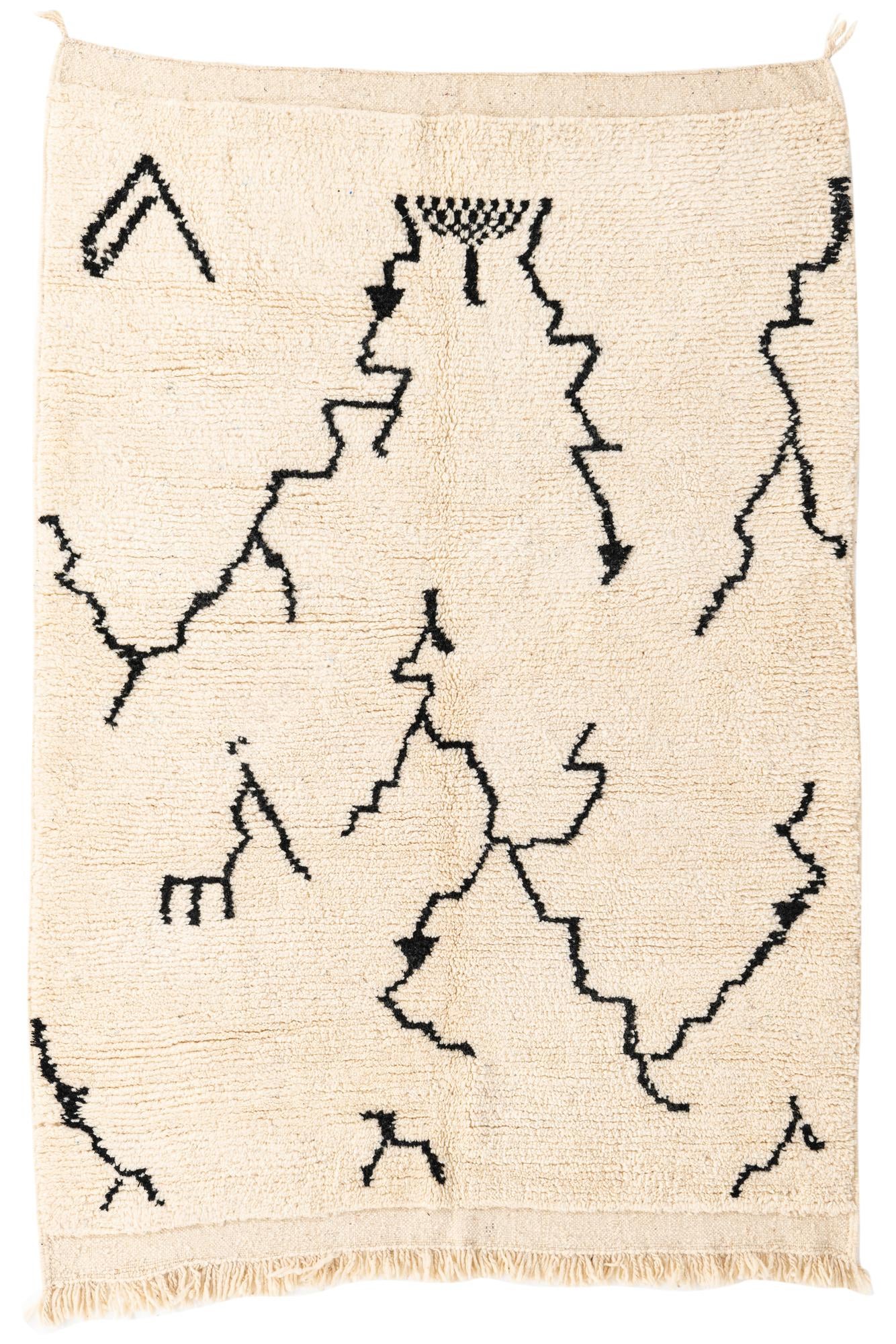 5' x 7' Hand Knotted Moroccan Wool Rug