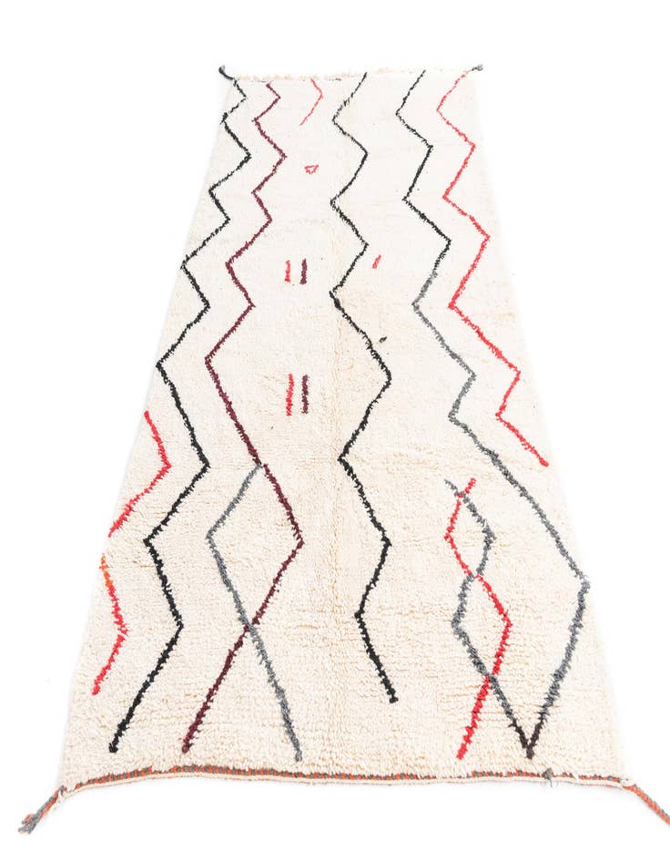 Detail image of 4' 10 x 8'  Hand Knotted Moroccan Wool Rug