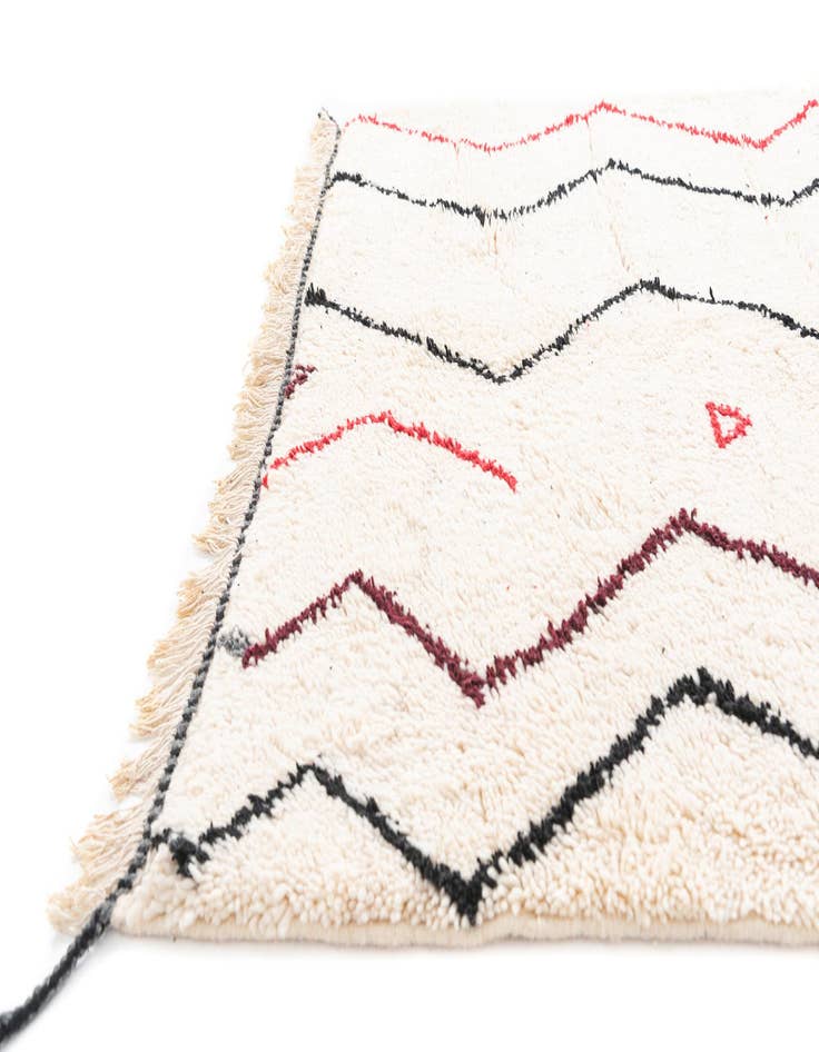 Detail image of 4' 10 x 8'  Hand Knotted Moroccan Wool Rug