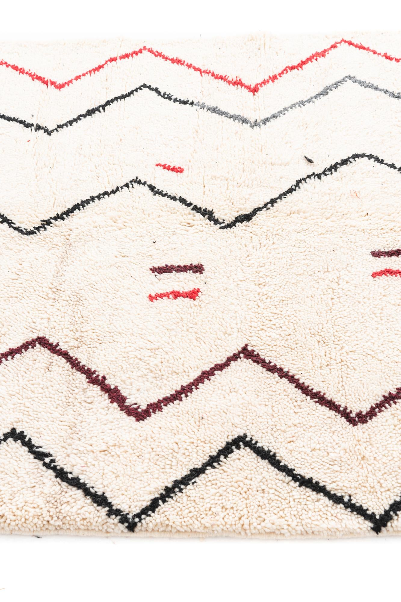 4' 10 x 8' Hand Knotted Moroccan Wool Rug