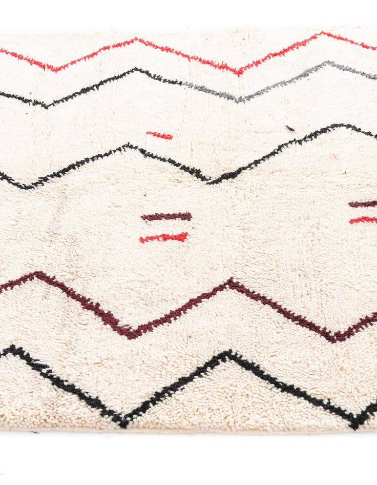 Detail image of 4' 10 x 8'  Hand Knotted Moroccan Wool Rug