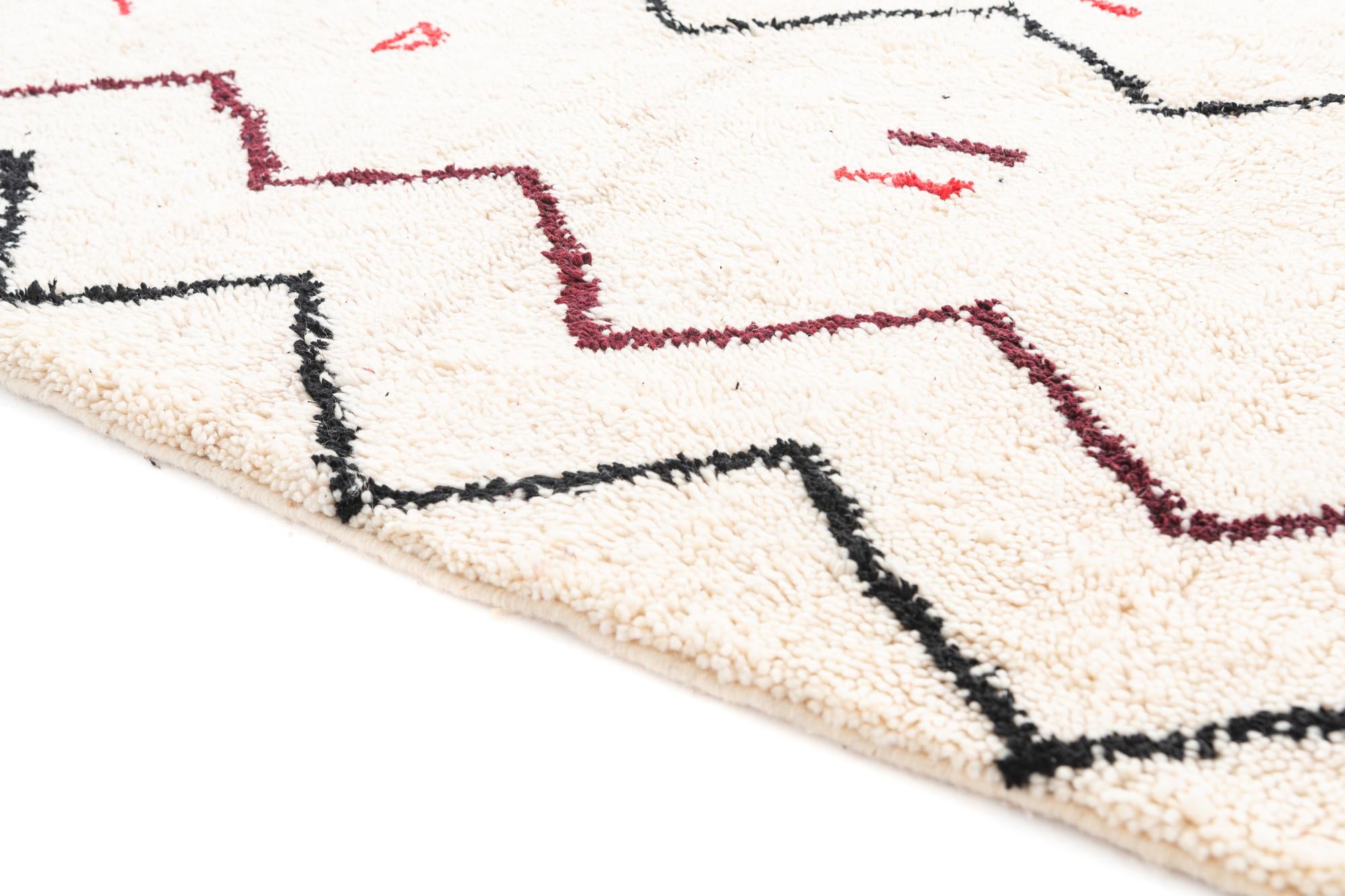 4' 10 x 8' Hand Knotted Moroccan Wool Rug