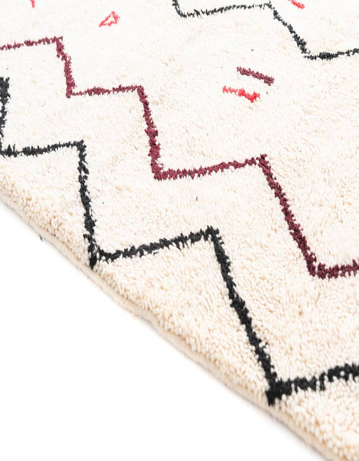 Detail image of 4' 10 x 8'  Hand Knotted Moroccan Wool Rug