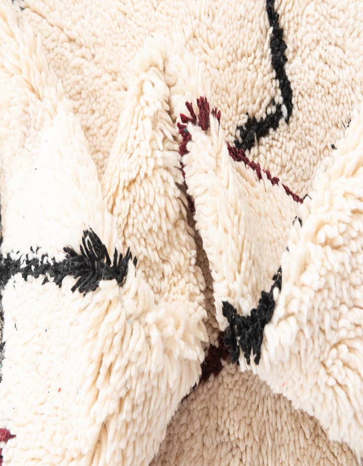 Detail image of 4' 10 x 8'  Hand Knotted Moroccan Wool Rug