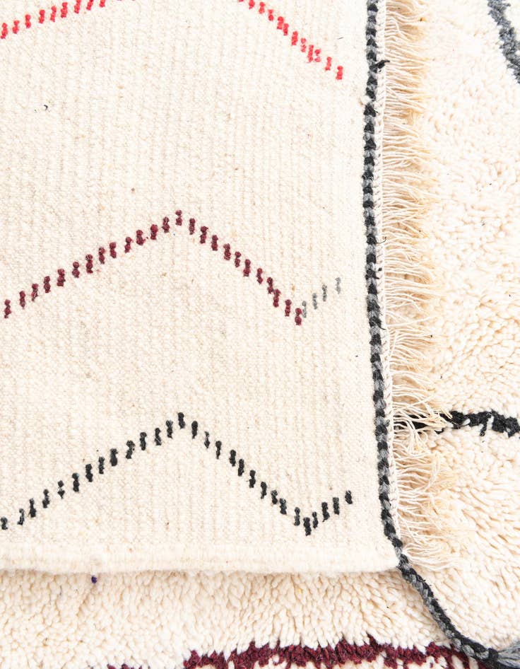 Detail image of 4' 10 x 8'  Hand Knotted Moroccan Wool Rug