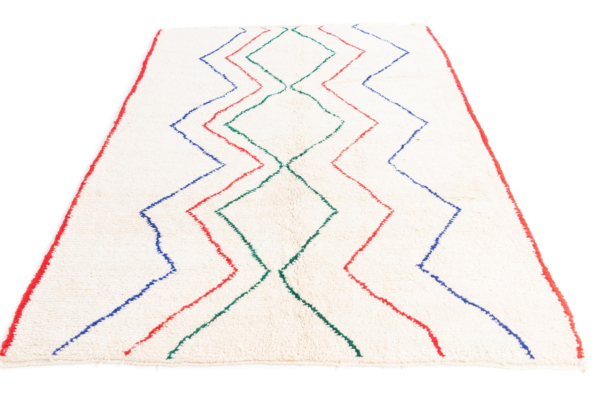 5' 5 x 8' Hand Knotted Moroccan Wool Rug