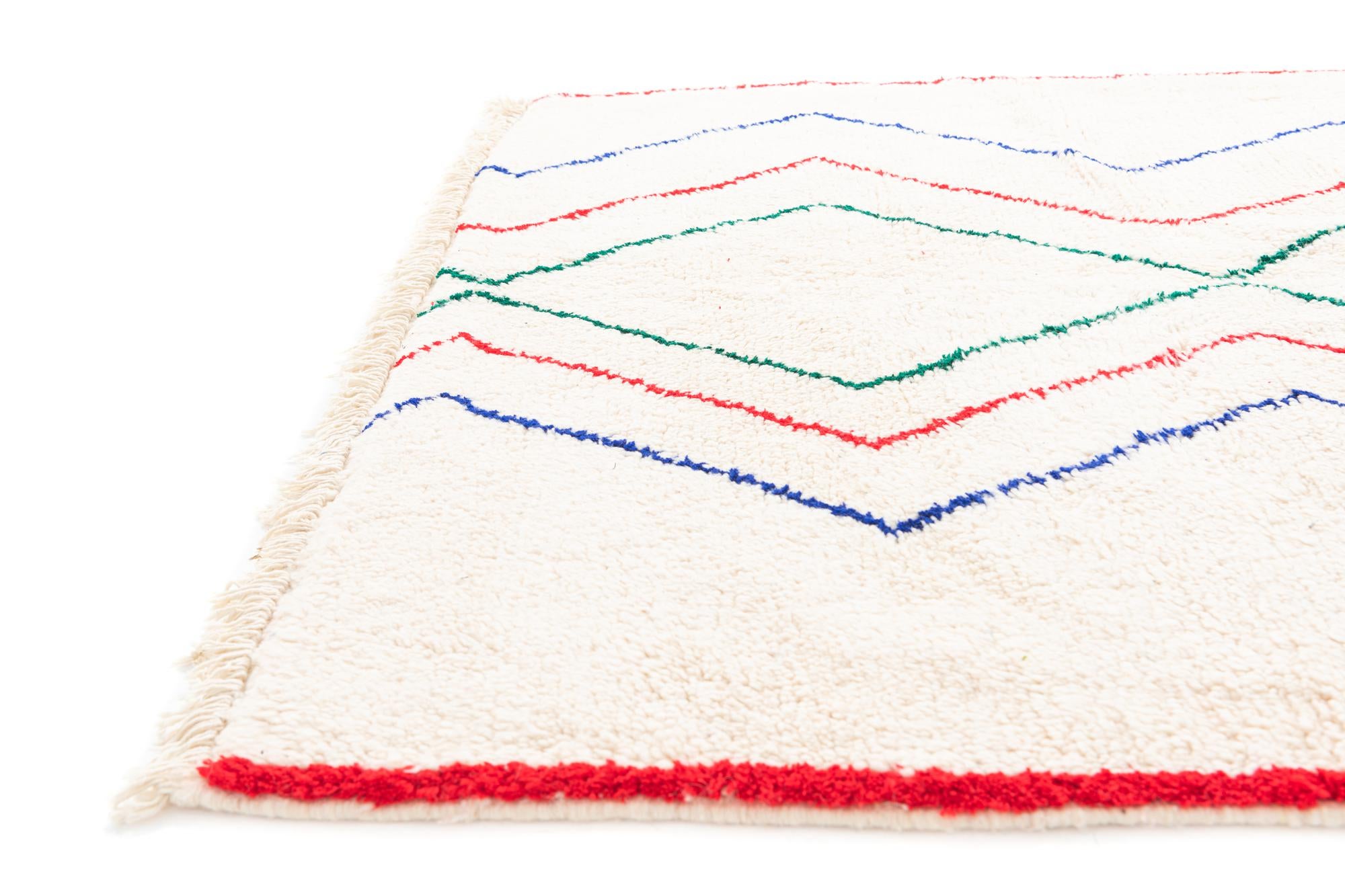 5' 5 x 8' Hand Knotted Moroccan Wool Rug
