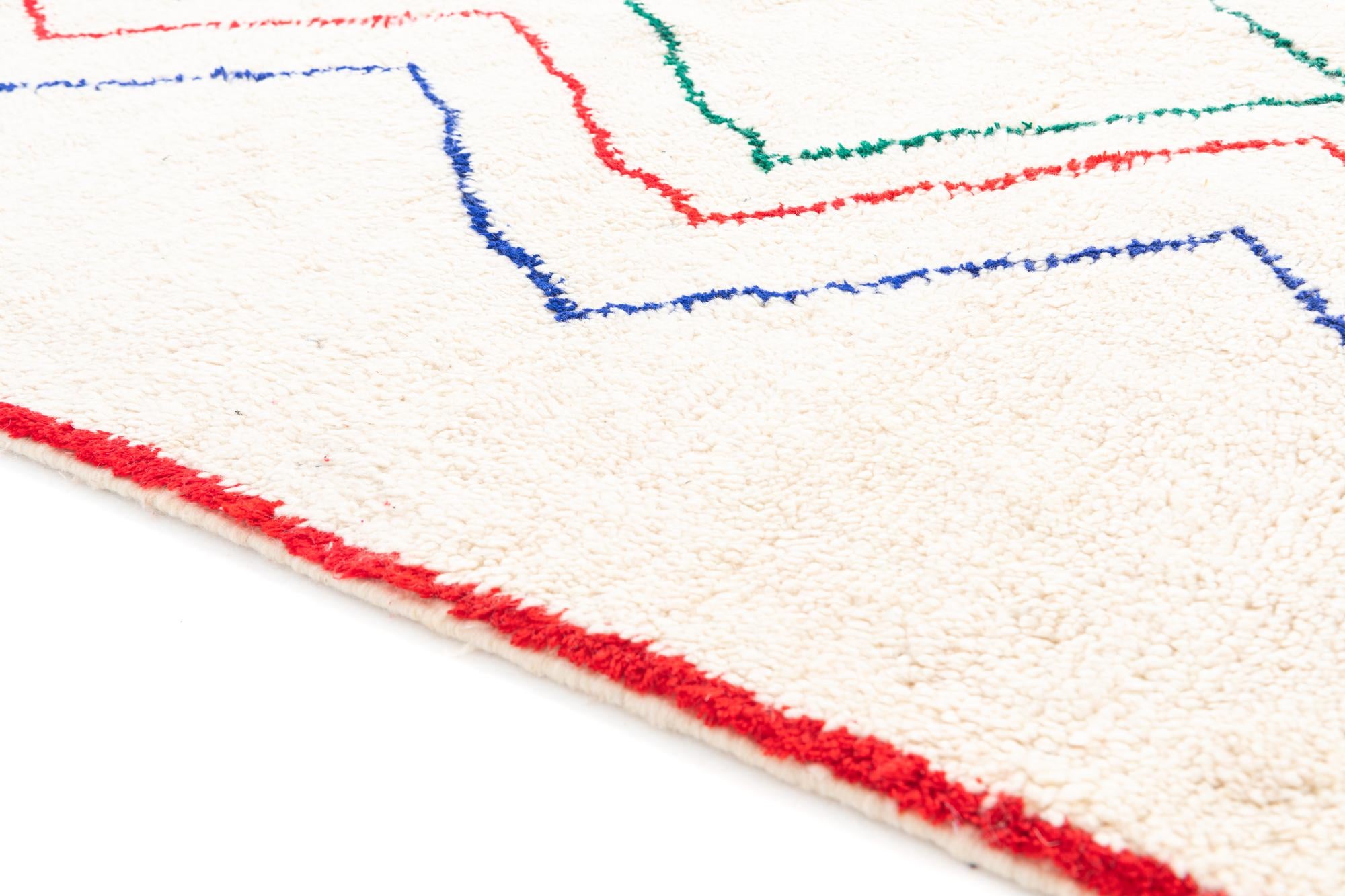 5' 5 x 8' Hand Knotted Moroccan Wool Rug