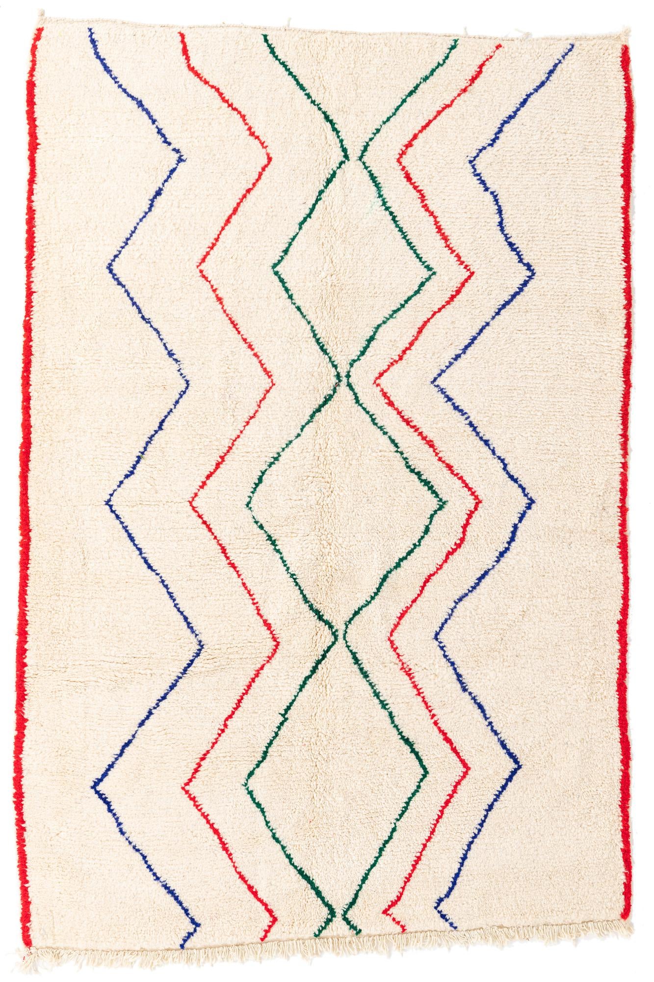 5' 5 x 8' Hand Knotted Moroccan Wool Rug