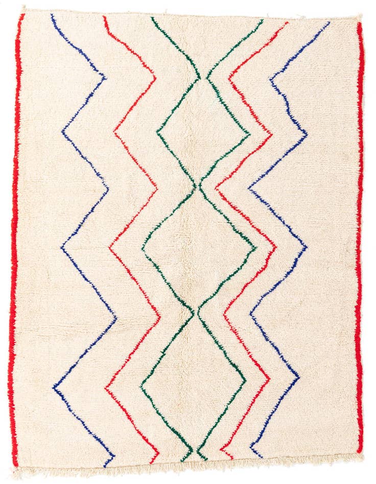 Detail image of 5' 5 x 8' Hand Knotted Moroccan Wool Rug