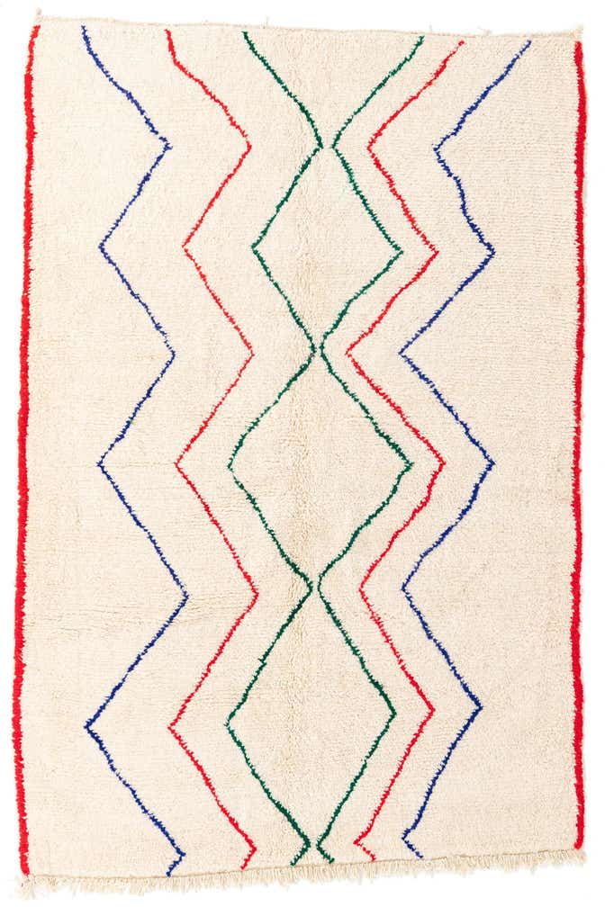 5' 5 x 8' Hand Knotted Moroccan Wool Rug