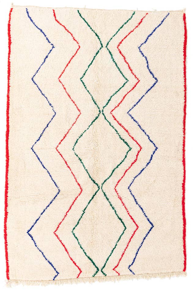 Detail image of 5' 5 x 8' Hand Knotted Moroccan Wool Rug