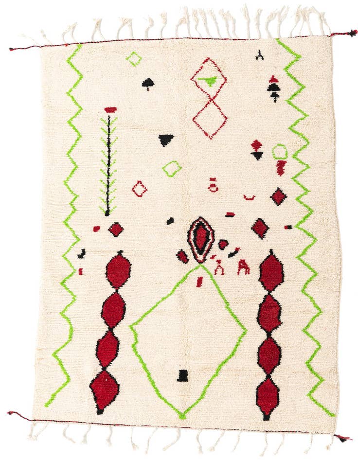 Detail image of 5' x 8' 5 Hand Knotted Moroccan Wool Rug