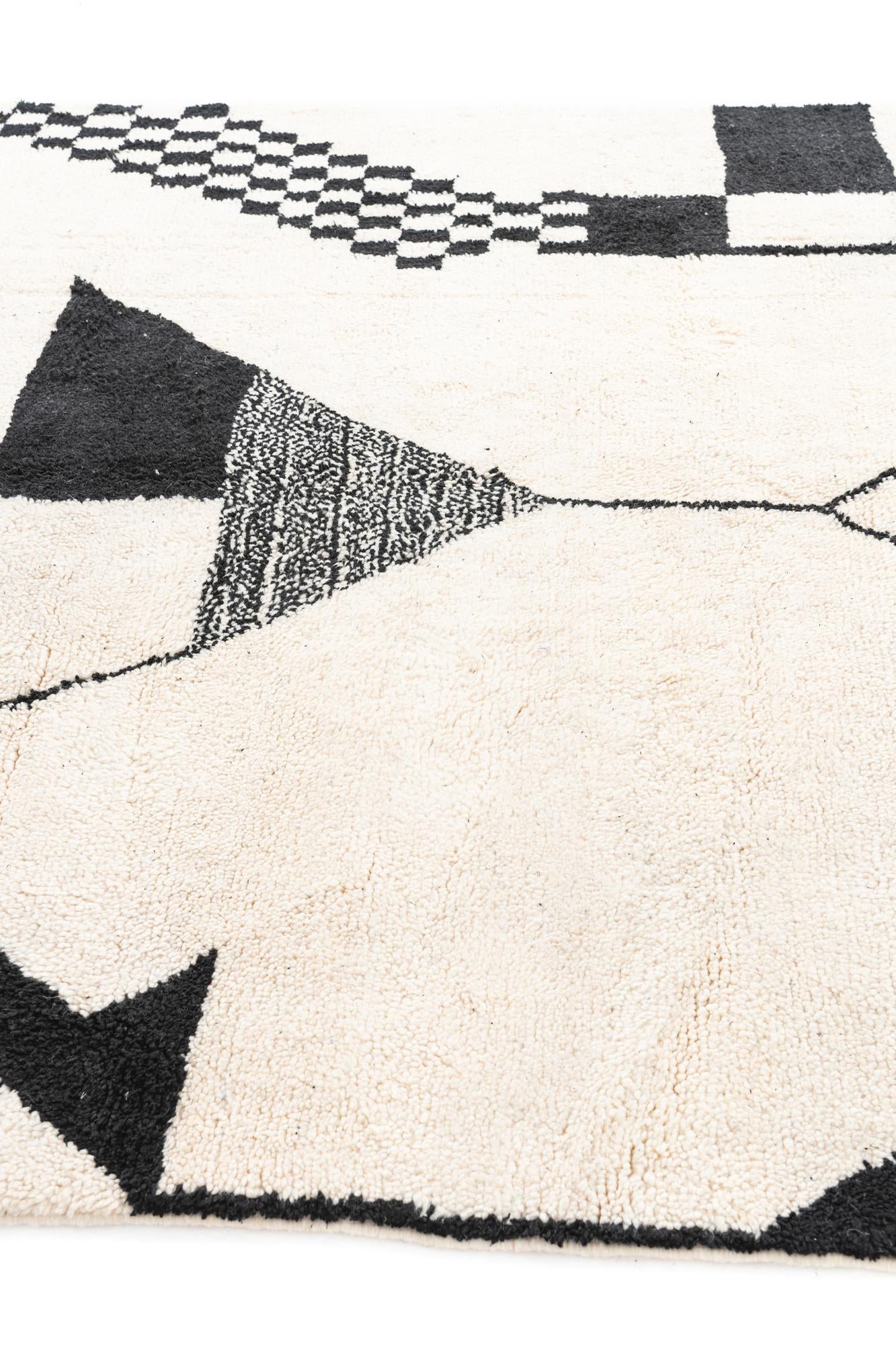 6' 10 x 9' 7 Hand Knotted Moroccan Wool Rug