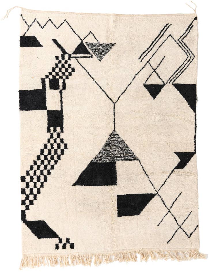Detail image of 6' 10 x 9' 7 Hand Knotted Moroccan Wool Rug