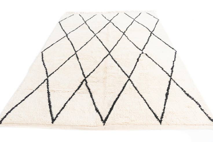 Detail image of 6' 7 x 9' 2 Hand Knotted Moroccan Wool Rug
