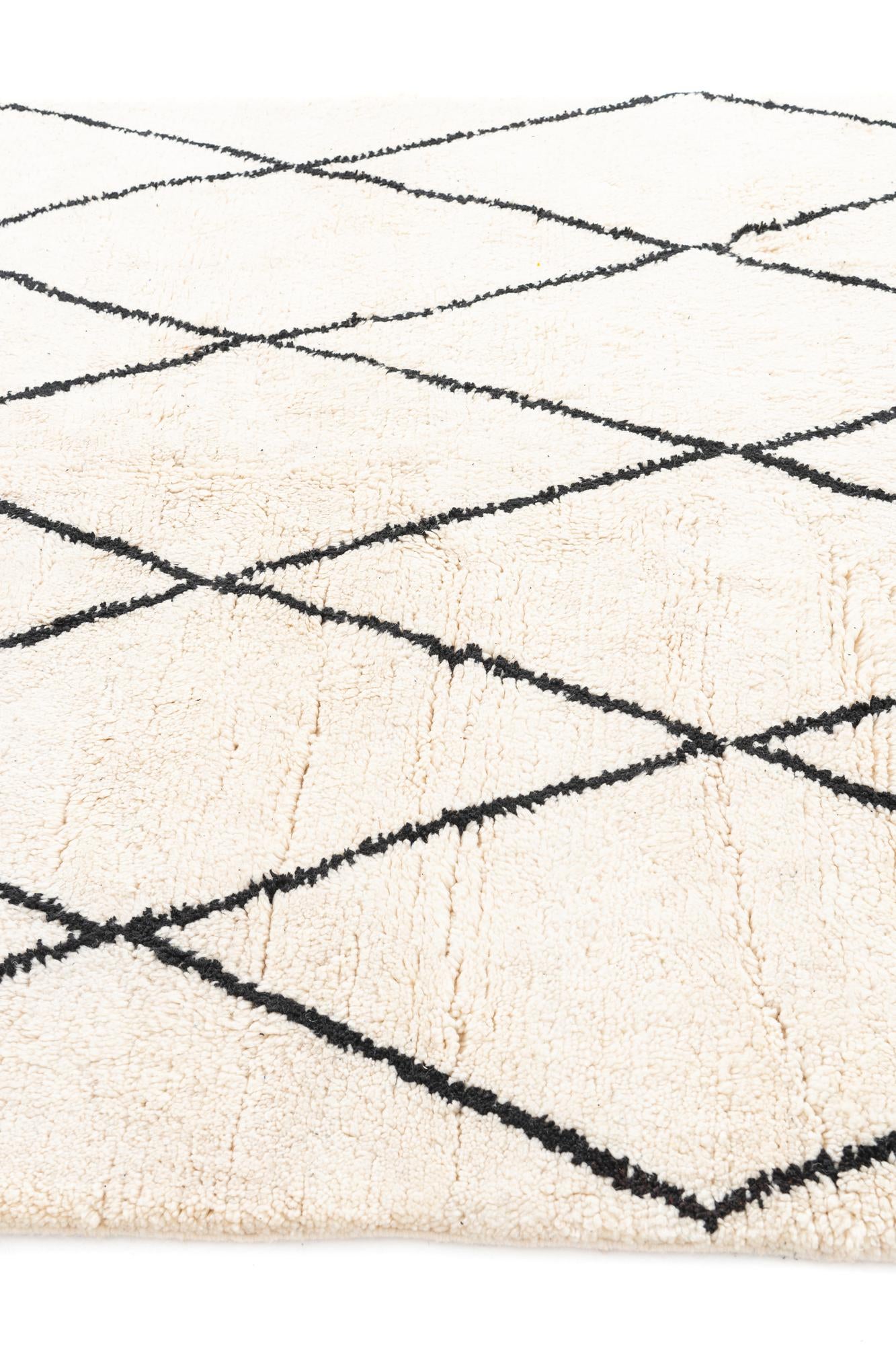 6' 7 x 9' 2 Hand Knotted Moroccan Wool Rug