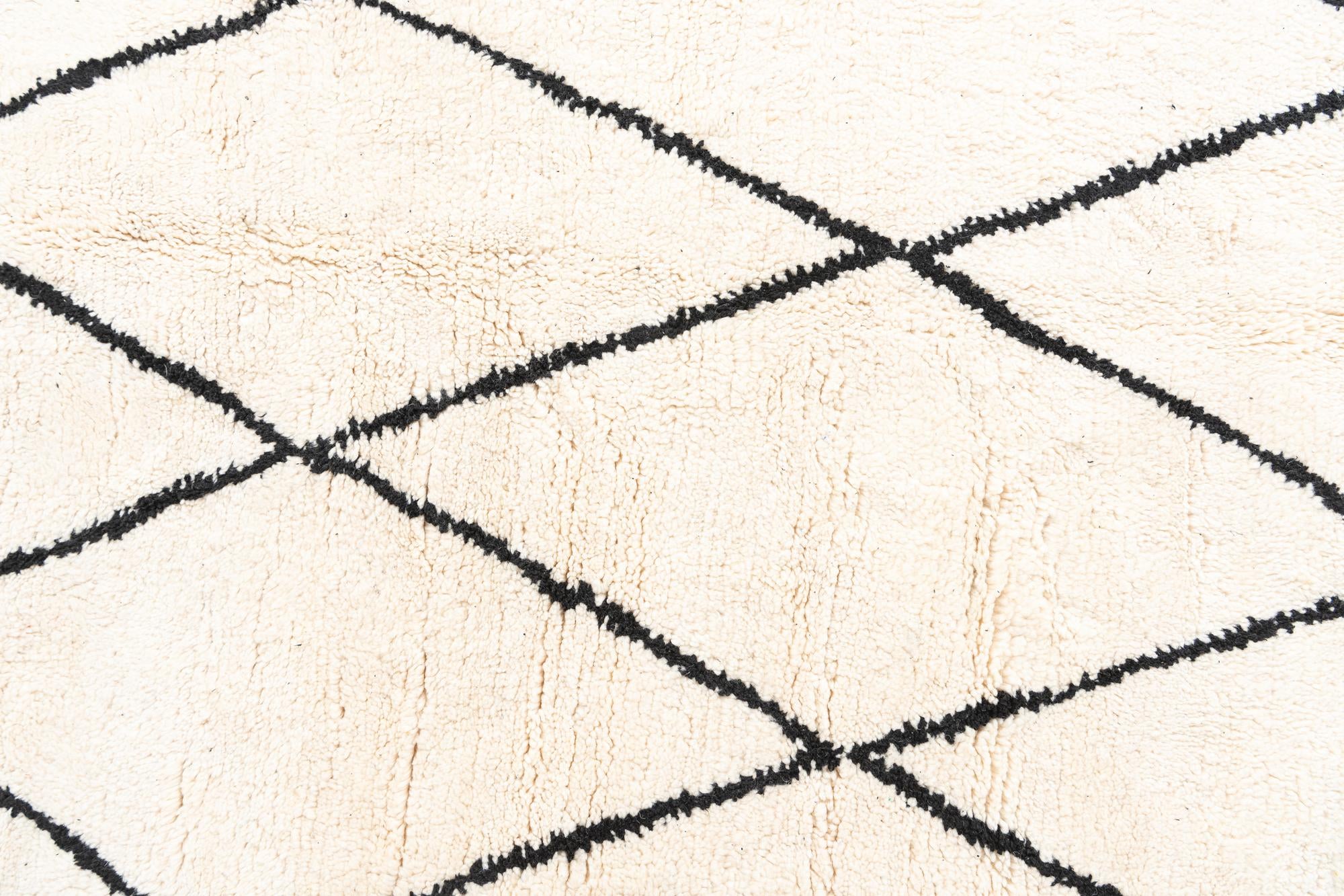 6' 7 x 9' 2 Hand Knotted Moroccan Wool Rug