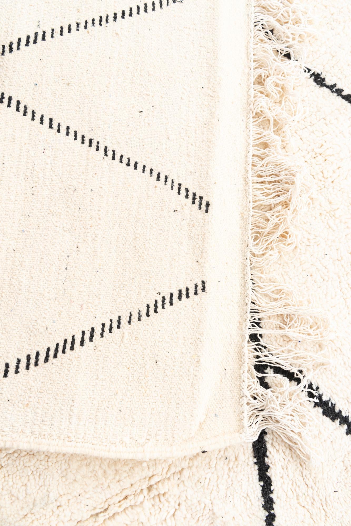 6' 7 x 9' 2 Hand Knotted Moroccan Wool Rug