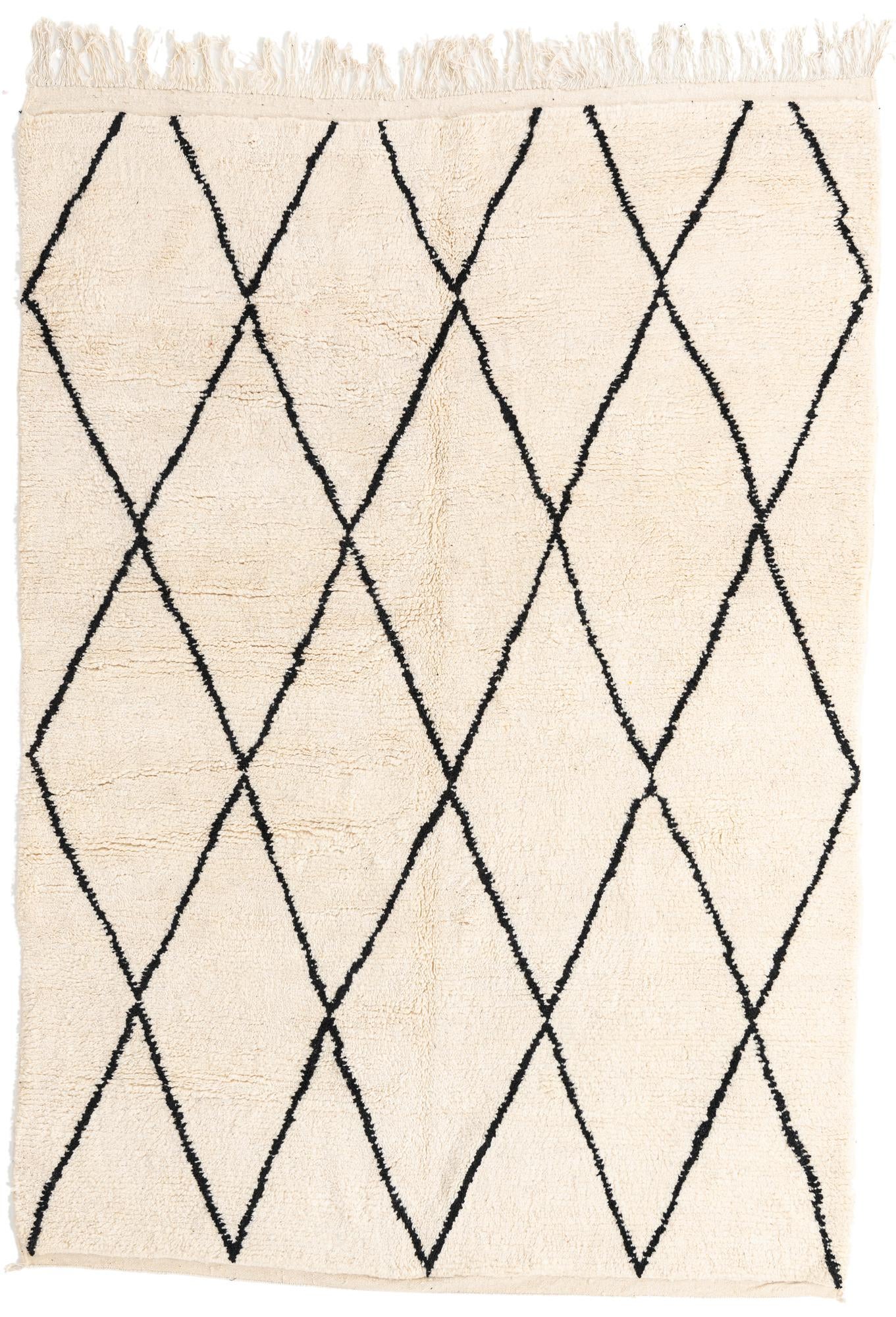 6' 7 x 9' 2 Hand Knotted Moroccan Wool Rug