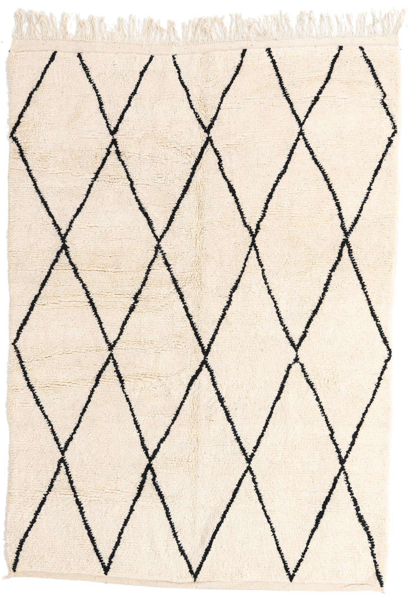 6' 7 x 9' 2 Hand Knotted Moroccan Wool Rug