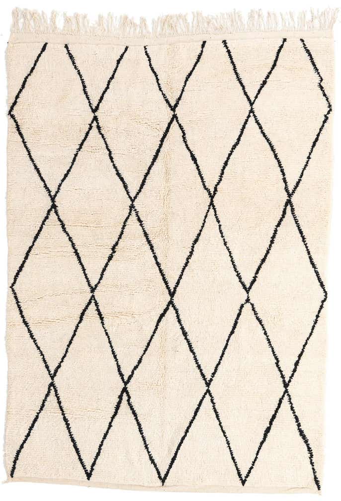 6' 7 x 9' 2 Hand Knotted Moroccan Wool Rug