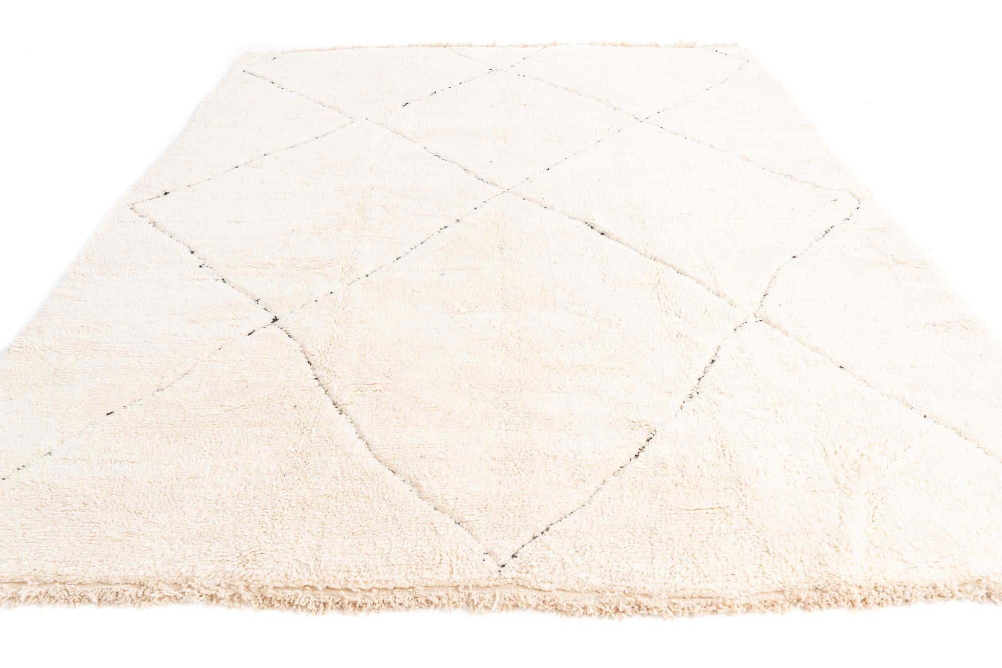 8' 8 x 11' Hand Knotted Moroccan Wool Rug