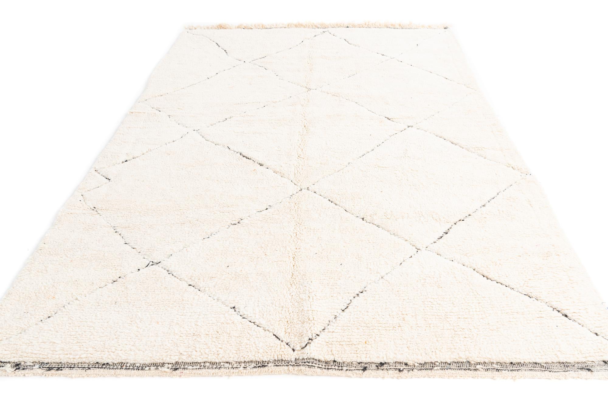 6' 5 x 10' Hand Knotted Moroccan Wool Rug