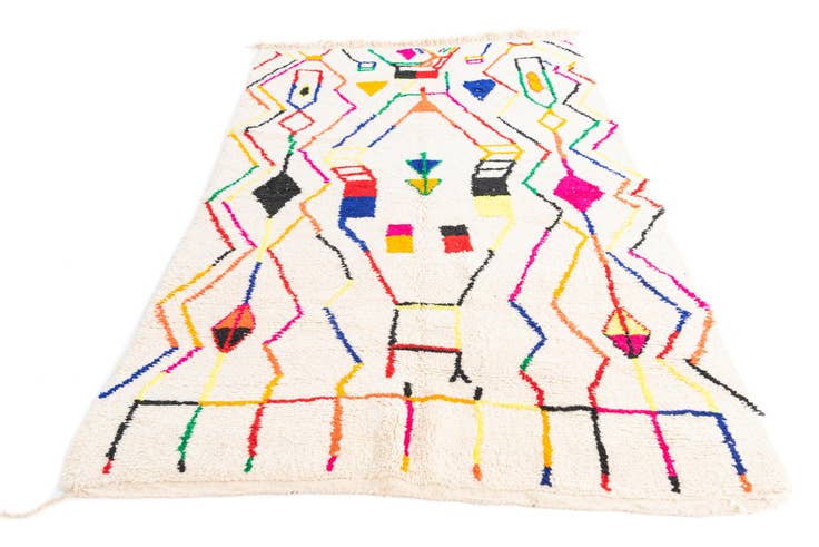 Detail image of 5' x 8' 3 Hand Knotted Moroccan Wool Rug