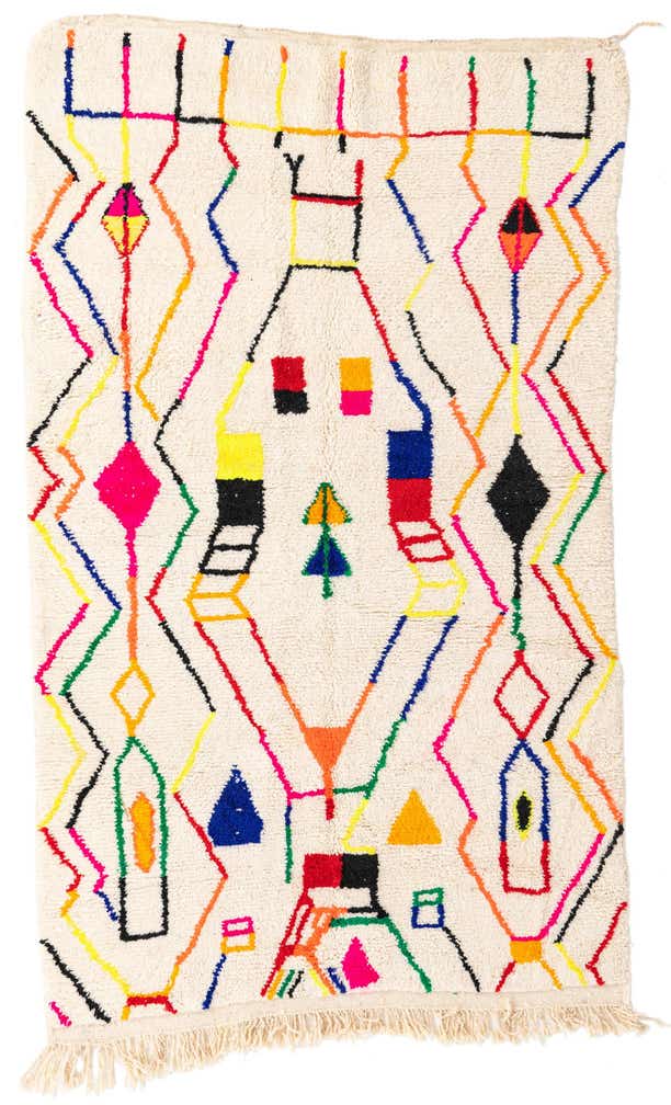 5' x 8' 3 Hand Knotted Moroccan Wool Rug