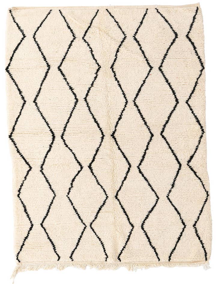 Detail image of 4' 9 x 8' Hand Knotted Moroccan Wool Rug