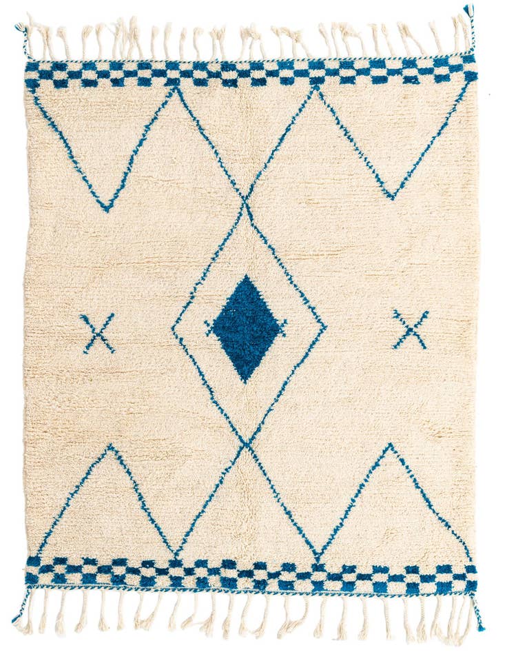 Detail image of 5' 4 x 7' 7 Hand Knotted Moroccan Wool Rug